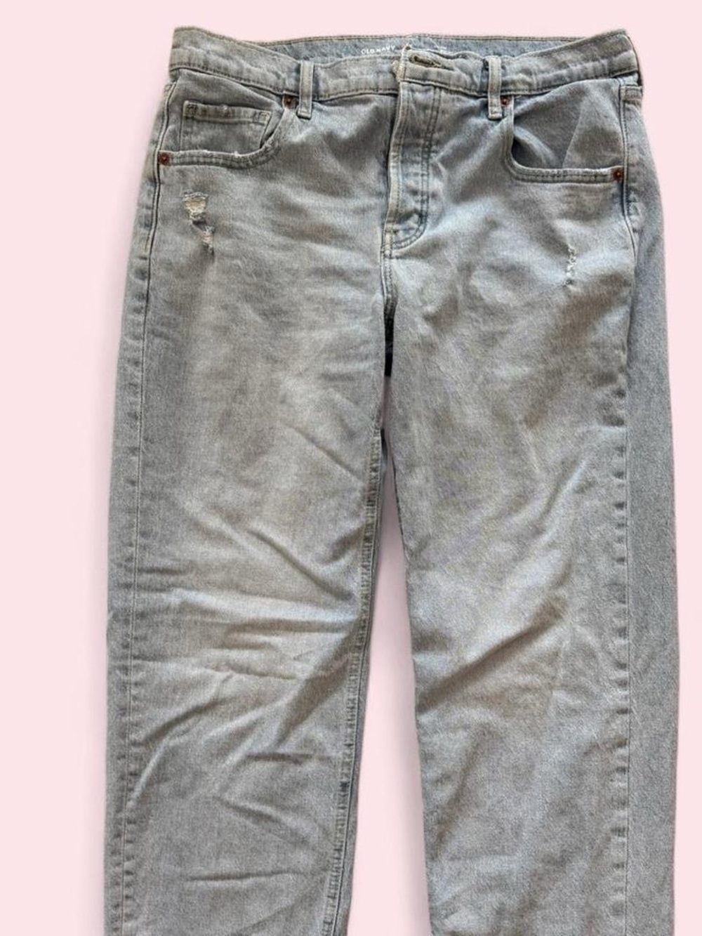 Light Wash Slouchy Straight-Leg Jeans